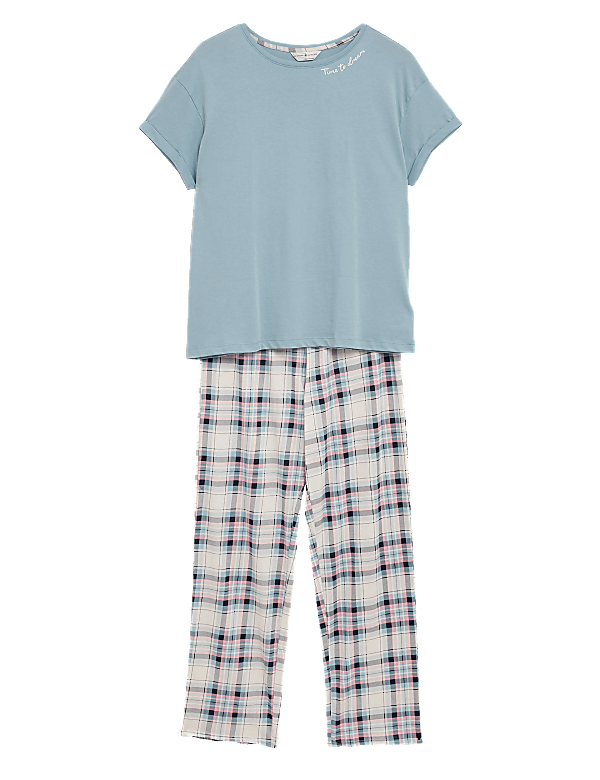 Pure Cotton Time To Dream Slogan Pyjama Set