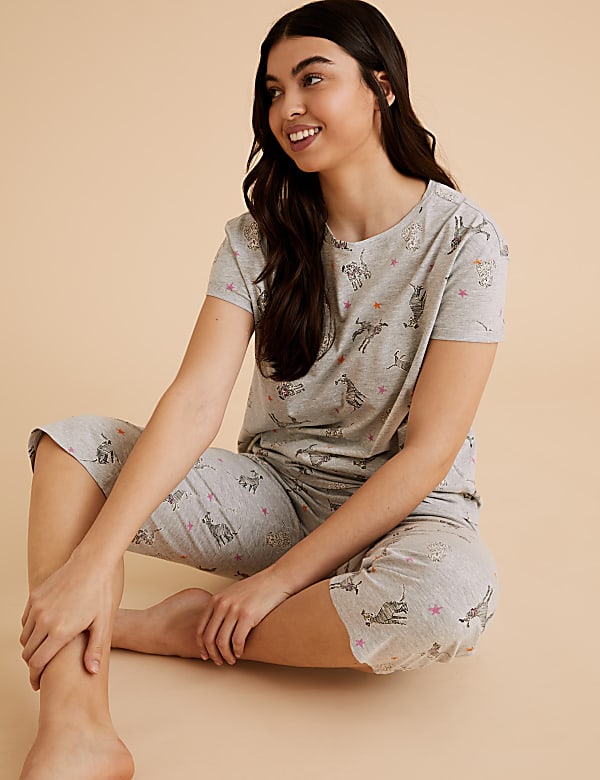 Cotton Rich Dog Print Pyjama Set