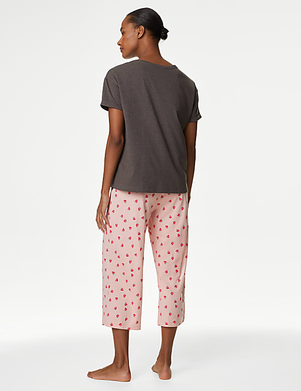 Cotton Rich Printed Cropped Pyjama Set