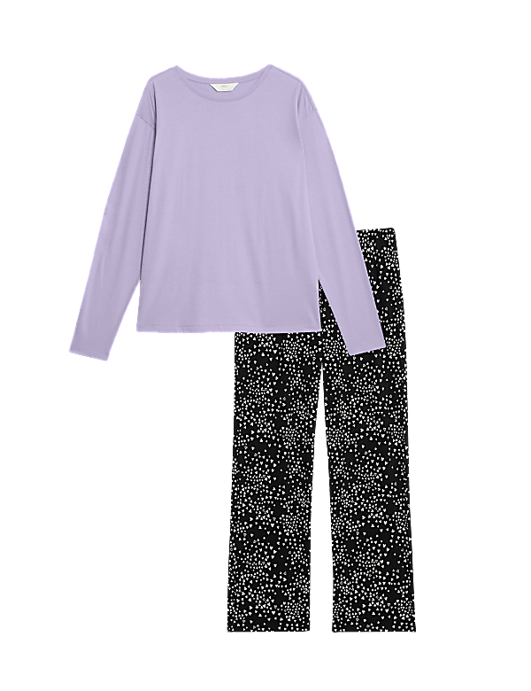 Pure Cotton Heart Print Pyjama Set