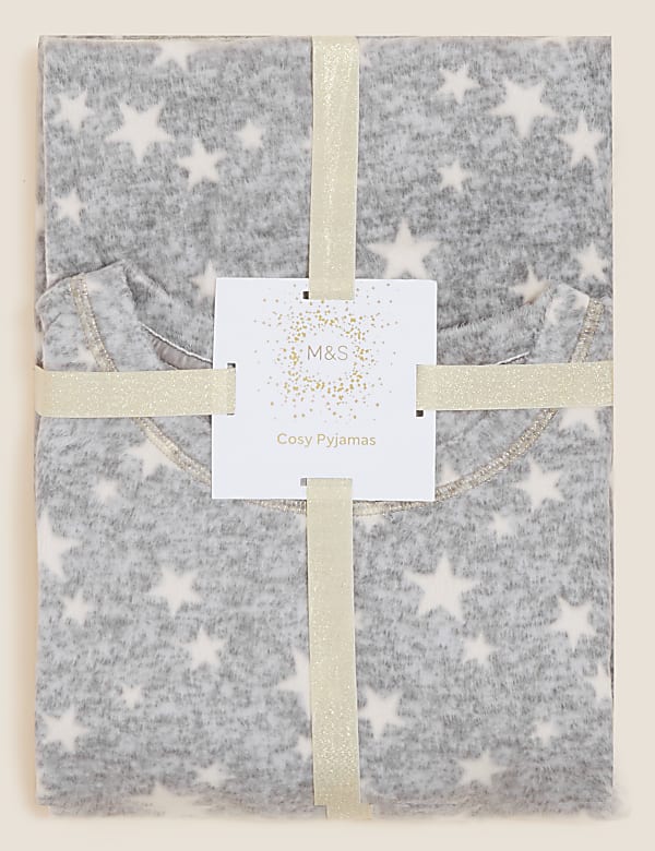 Fleece Star Print Cuffed Pant Pyjama Set
