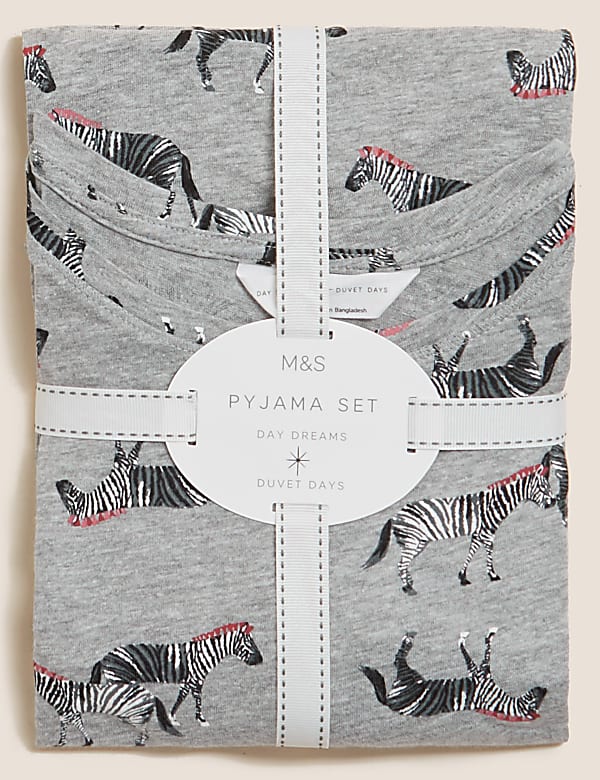 Cotton Rich Zebra Print Pyjama Set