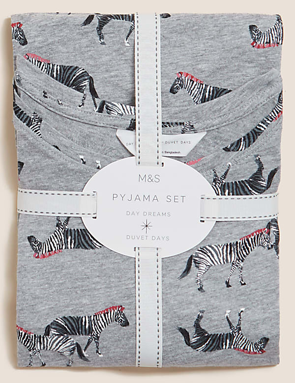 Cotton Rich Zebra Print Pyjama Set