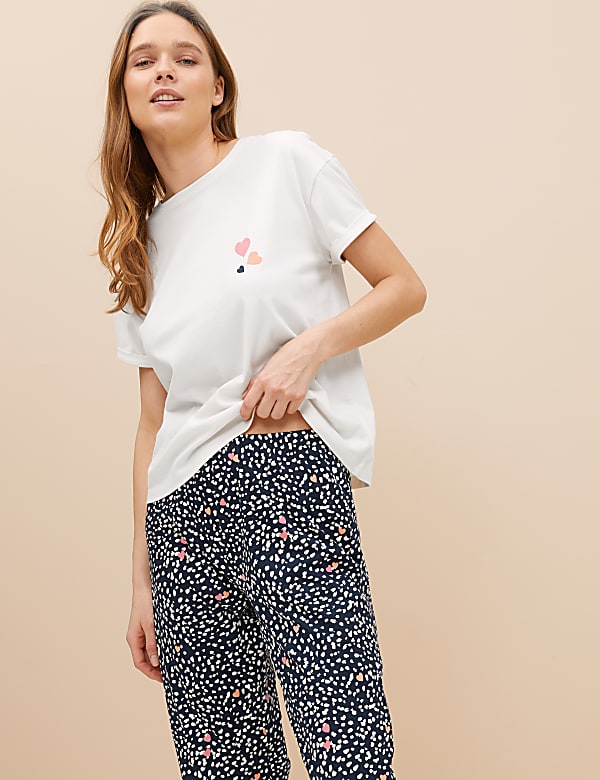 Pure Cotton Cropped Pyjama Set