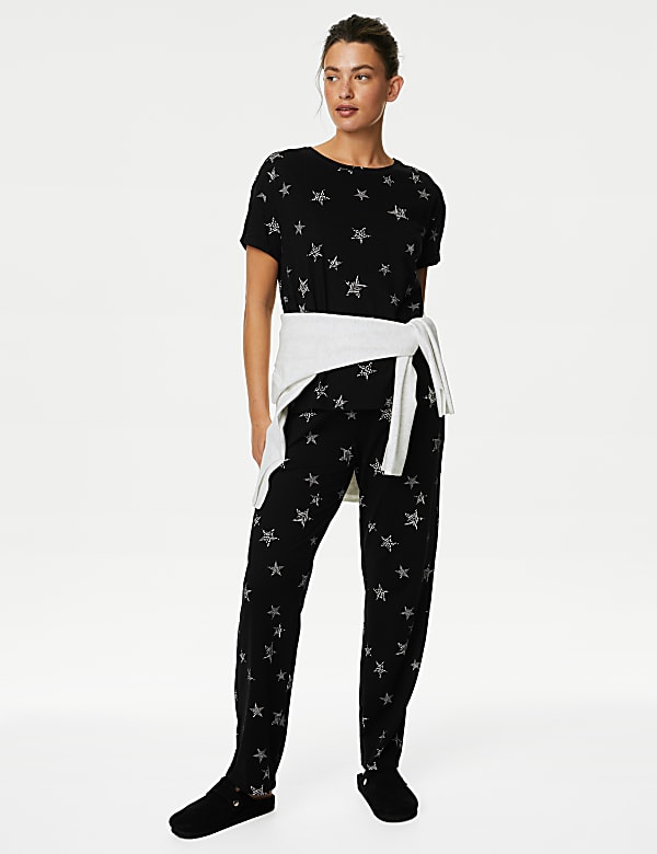 Pure Cotton Star Print Pyjama Set