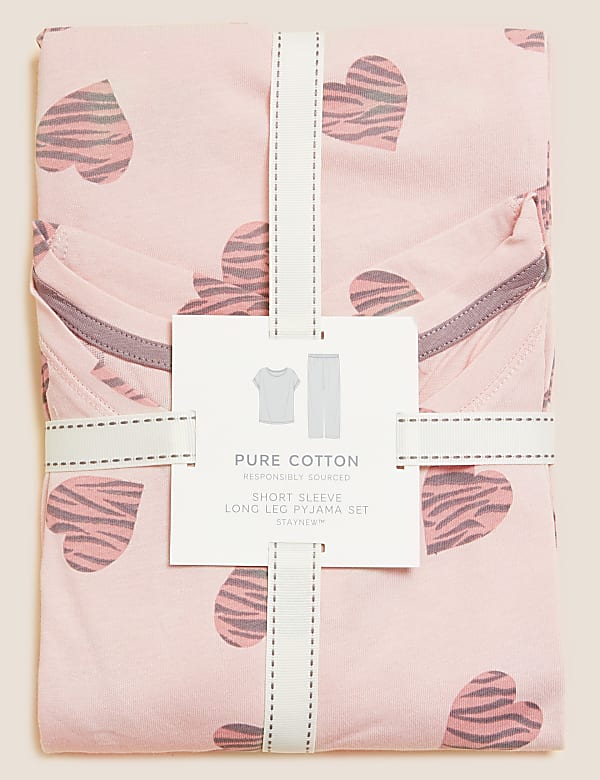 Pure Cotton Heart Print Pyjama Set