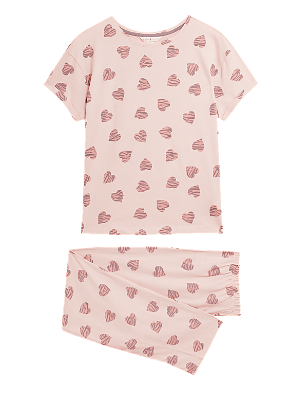 Pure Cotton Heart Print Pyjama Set