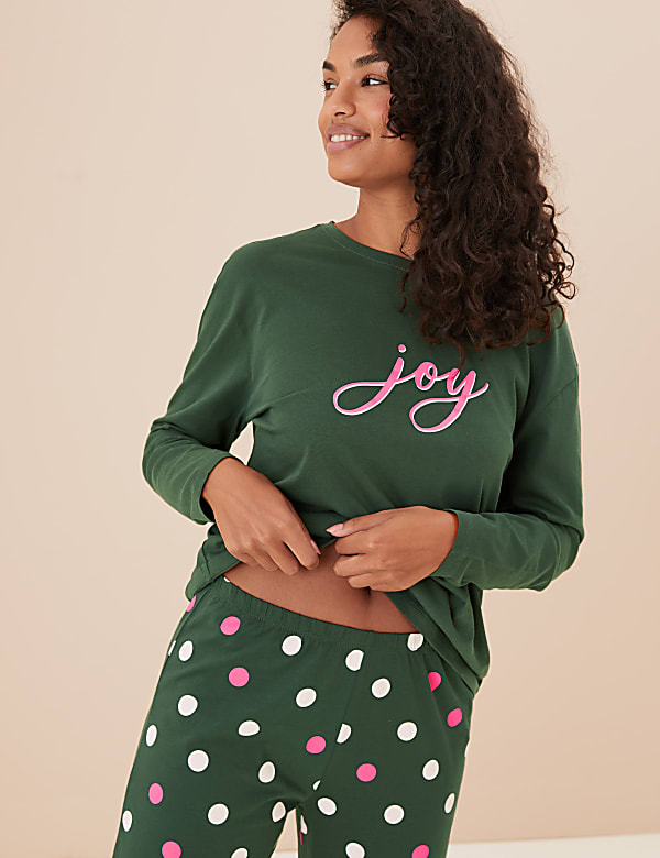 Pure Cotton Joy Slogan Pyjama Set