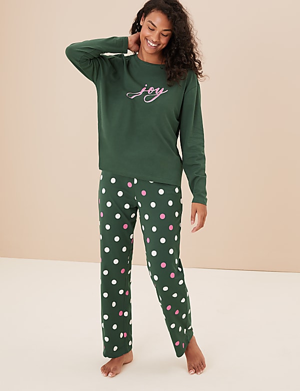 Pure Cotton Joy Slogan Pyjama Set