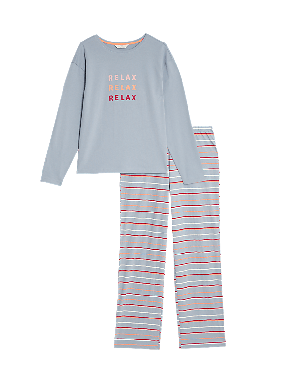 Pure Cotton Relax Slogan Pyjama Set