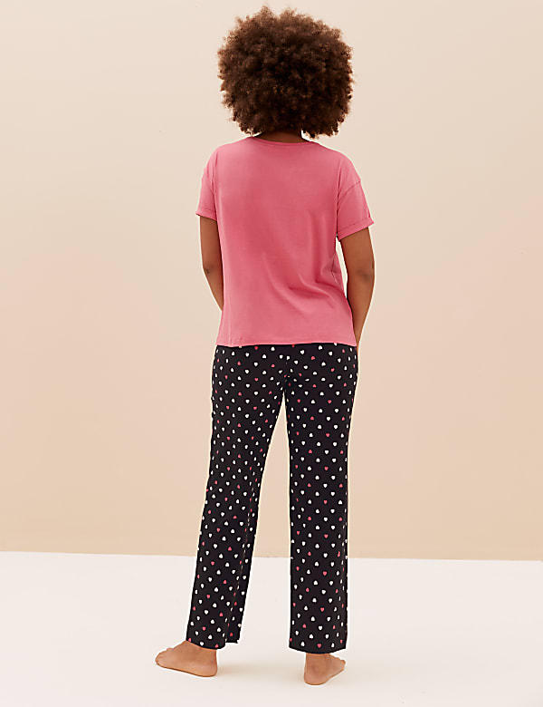 Pure Cotton Heart Print Pyjama Set