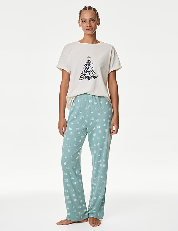 Pijama 100% algodón con estampado de lazos - ES