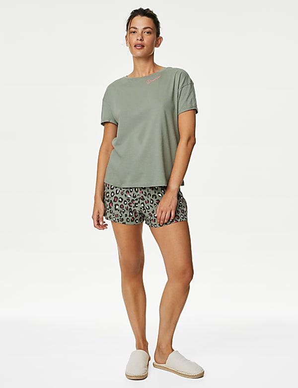 Pure Cotton Leopard Shortie Set