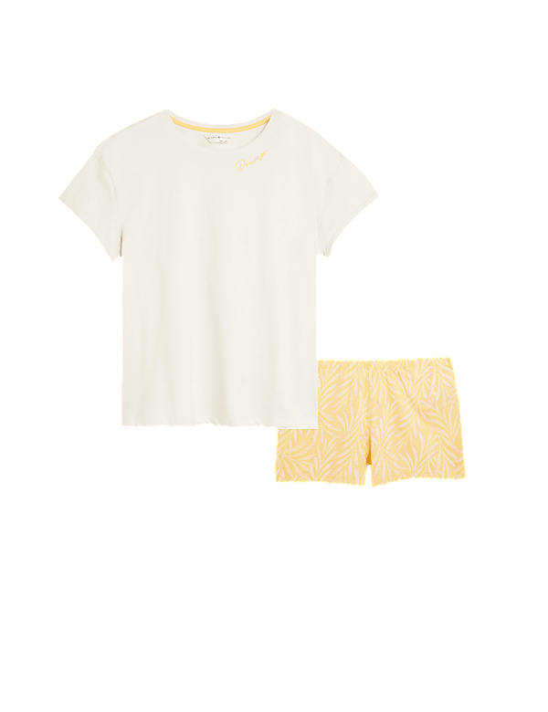 Pure Cotton Palm Print Shortie Set