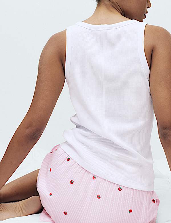 Ribbed Vest Tomato Print Shortie Set - KG