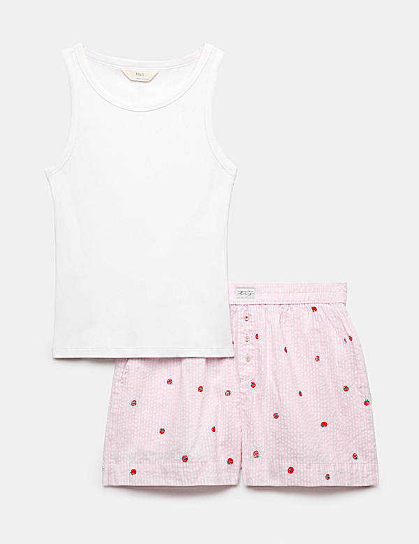 Ribbed Vest Tomato Print Shortie Set - KG