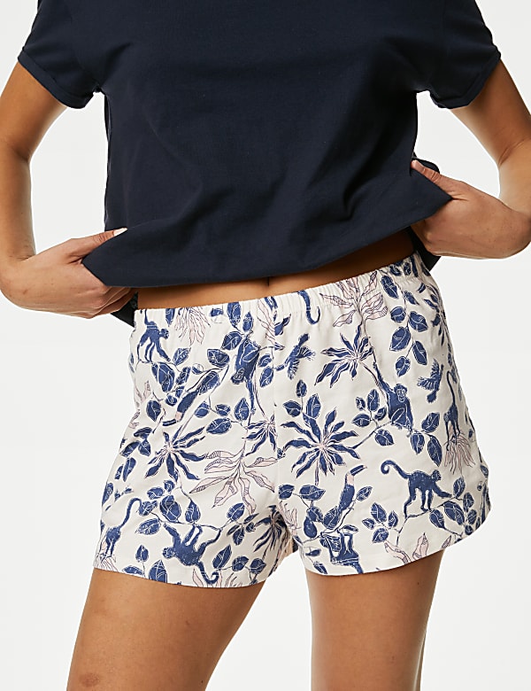 Pure Cotton Floral Shortie Pyjama Set