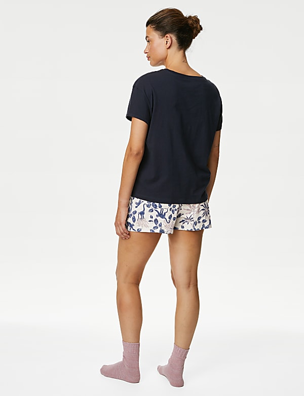 Pure Cotton Floral Shortie Pyjama Set