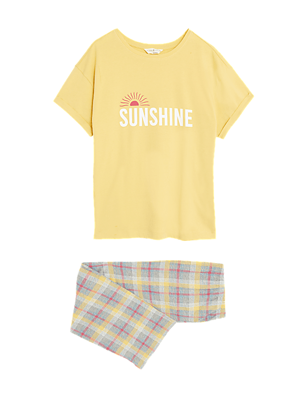 Cotton Rich Sunshine Cropped Pyjama Set