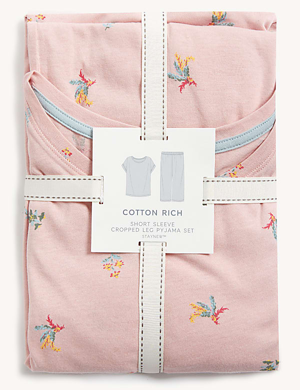 Pure Cotton Ditsy Floral Cropped Pyjama Set
