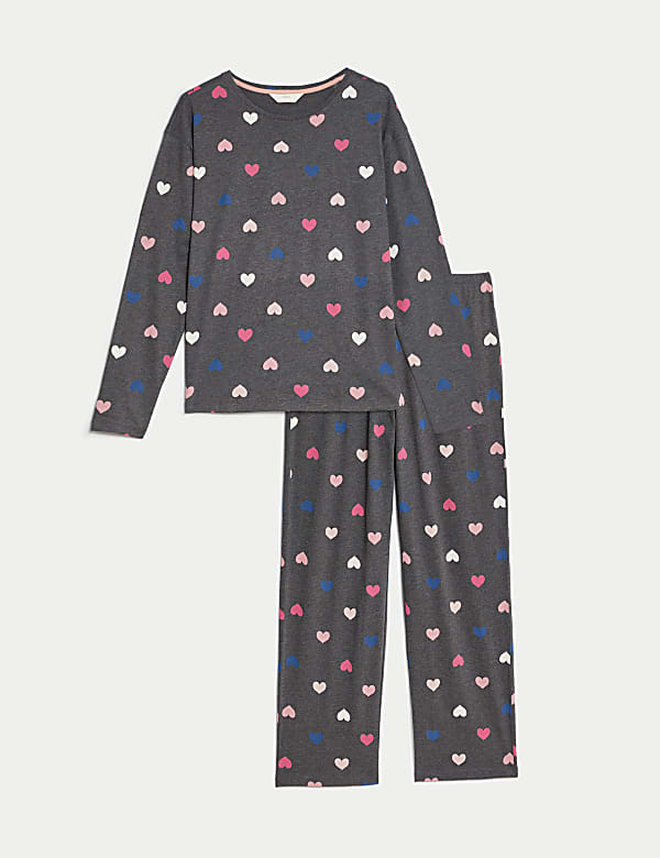 Cotton Rich Heart Print Pyjama Set - US