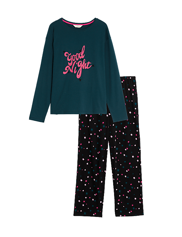 Pure Cotton Good Night Slogan Pyjama Set