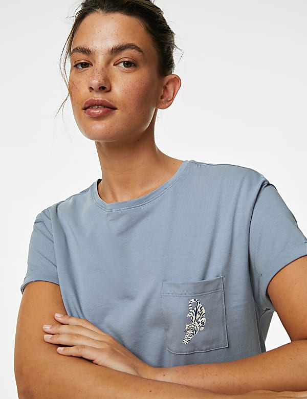 Pure Cotton Cat Print Pyjama Set