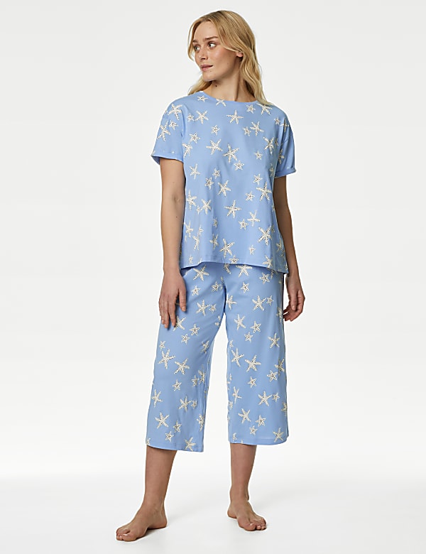 Cotton Rich Crop Leg Pyjama Set