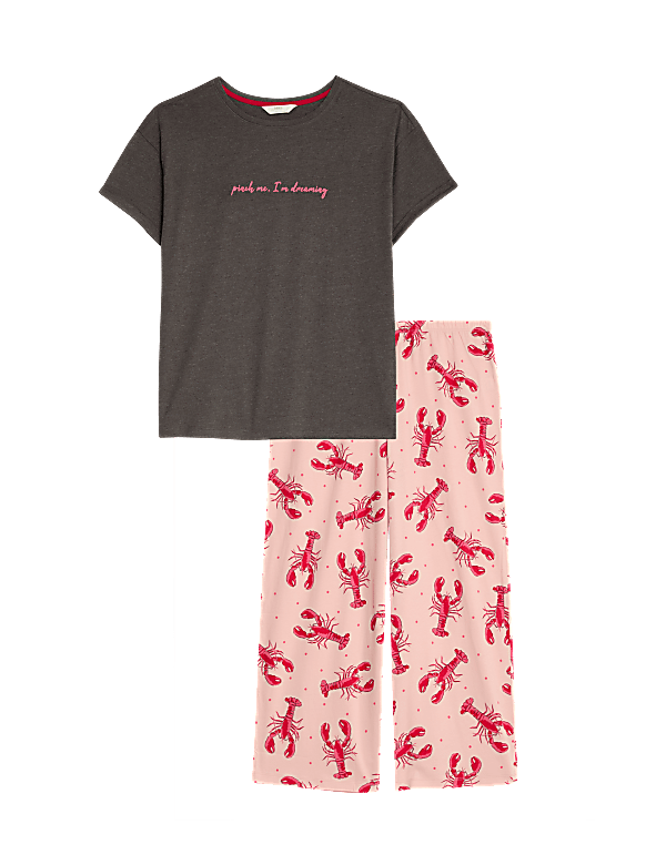 Cotton Rich Crop Leg Pyjama Set