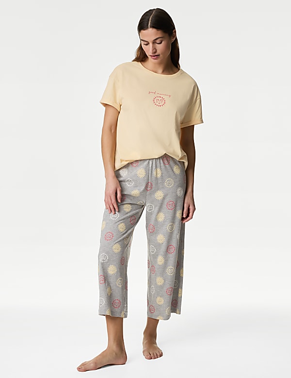 Cotton Rich Crop Leg Pyjama Set