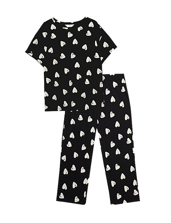 Pure Cotton Printed Cropped Pyjama Set