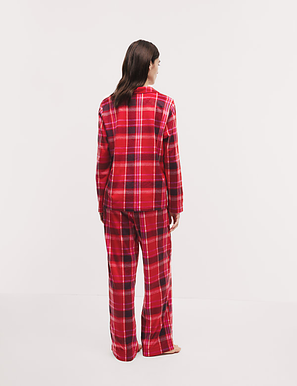 Fleece Printed Revere Pyjama Set