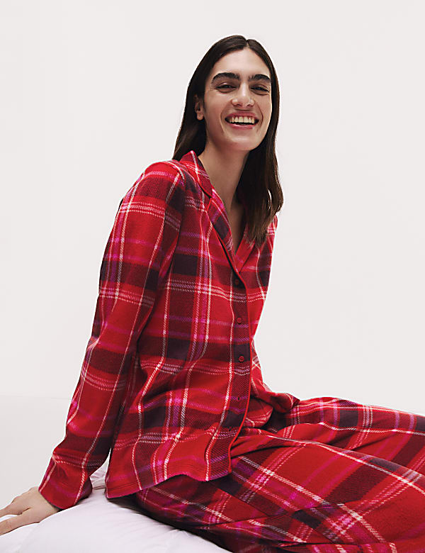 Fleece Printed Revere Pyjama Set