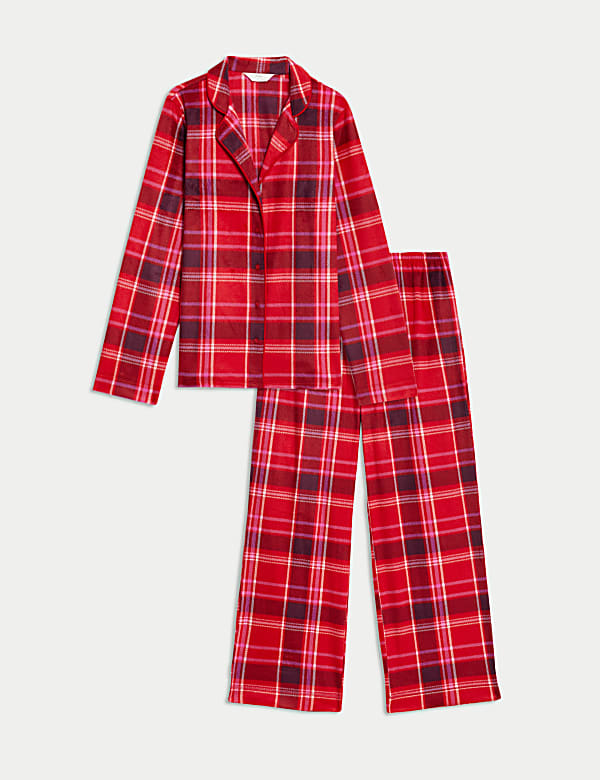 Σετ φλις πιτζάμες με εμπριμέ ρεβέρ - GR