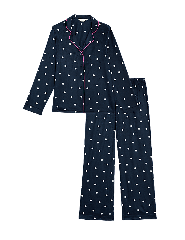 Fleece Printed Revere Pyjama Set