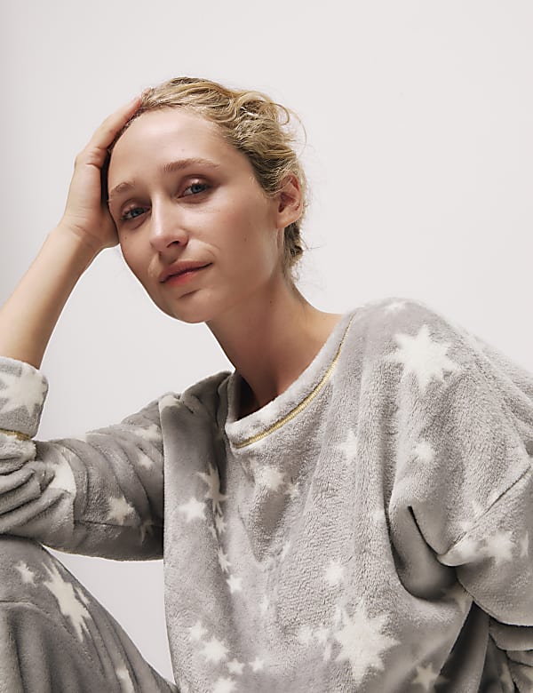 Fleece Printed Pyjama Set