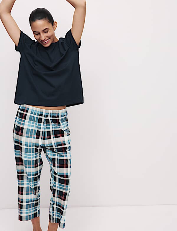 Cotton Rich Printed Cropped Pyjama Set