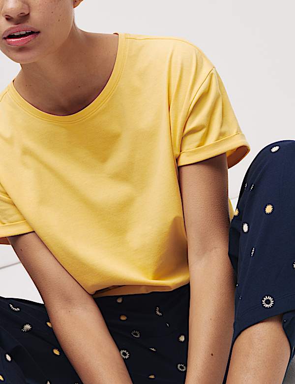 Cotton Rich Printed Cropped Pyjama Set