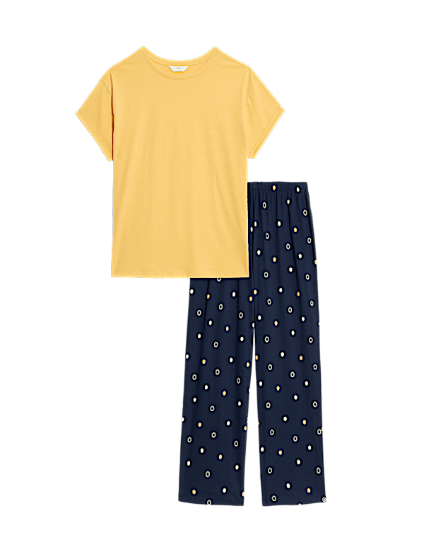 Cotton Rich Printed Cropped Pyjama Set