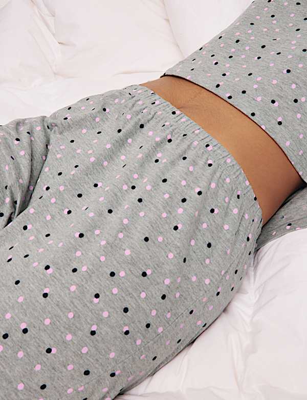 Cotton Rich Printed Cropped Pyjama Set - MX