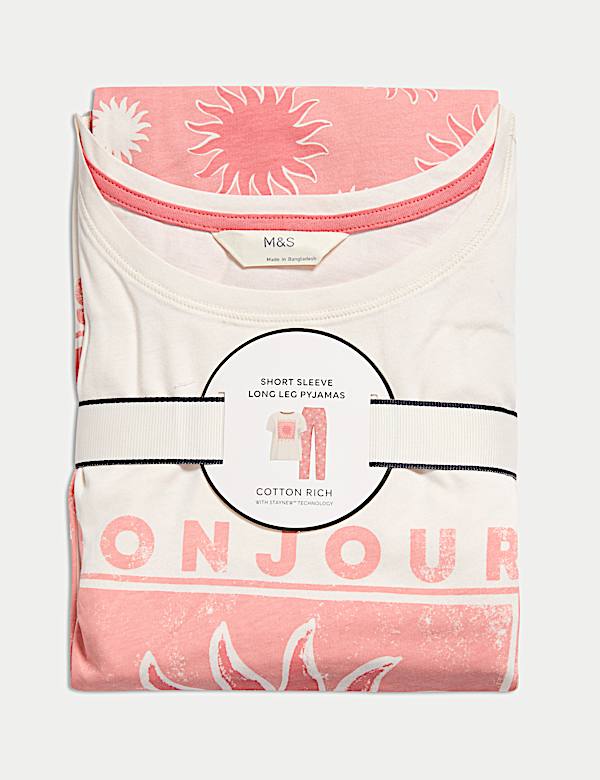 Cotton Rich Leaf Print Pyjama Set