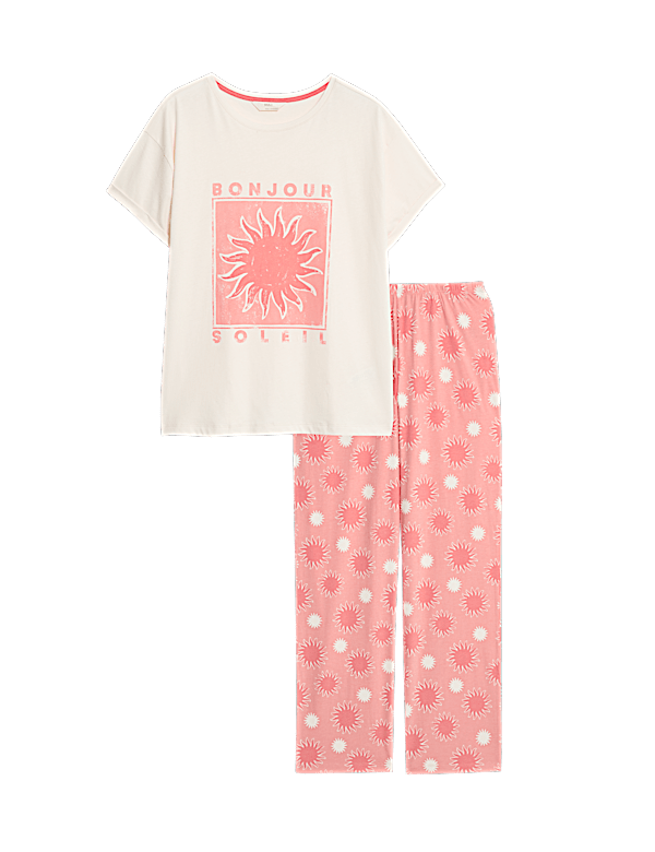 Cotton Rich Leaf Print Pyjama Set