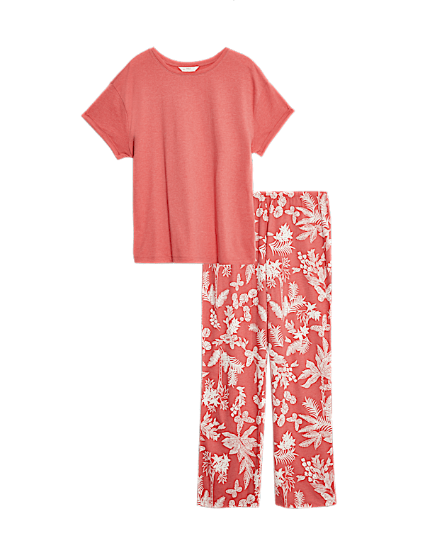 Cotton Rich Leaf Print Pyjama Set