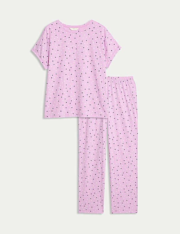 Cotton Rich Leaf Print Pyjama Set - IL