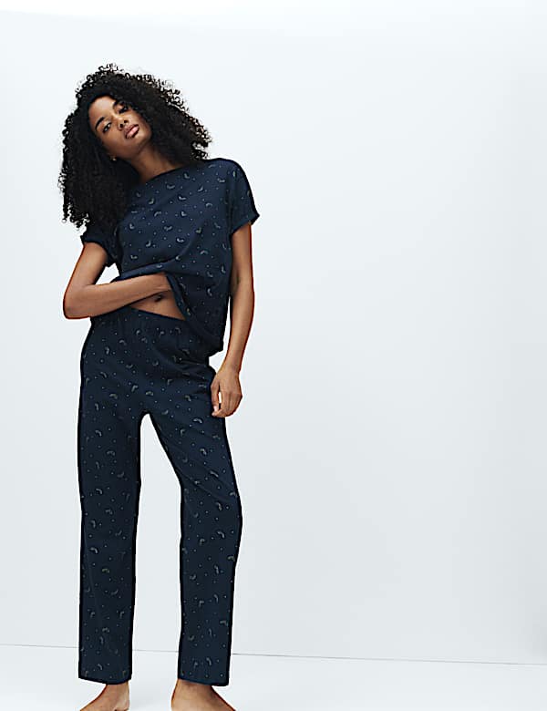 Cotton Rich Printed Pyjama Set - US