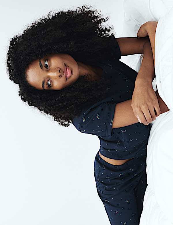 Cotton Rich Printed Pyjama Set - US