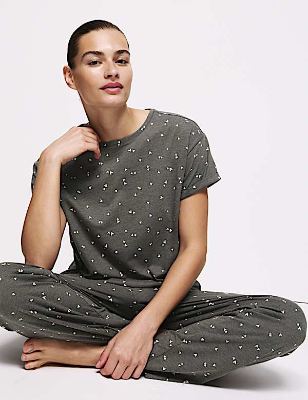 Cotton Rich Printed Pyjama Set