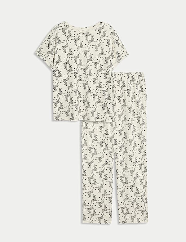 Cotton Rich Printed Pyjama Set - GR