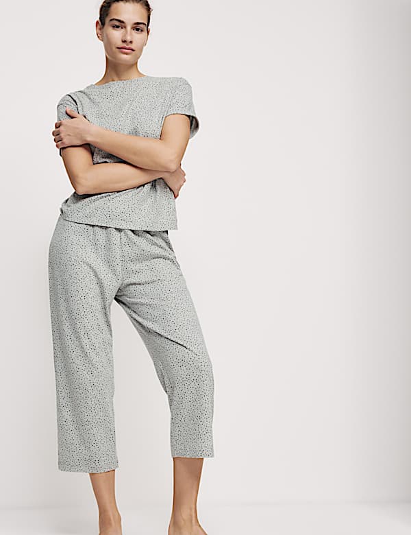 Cotton Rich Printed Cropped Pyjama Set