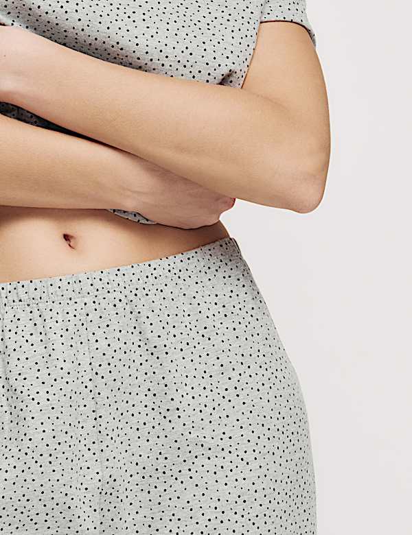 Cotton Rich Printed Cropped Pyjama Set